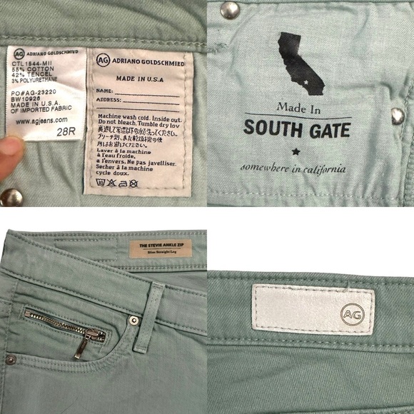 AG Adriano Goldschmied The Stevie Ankle Zip Slim Straight Leg High Rise Jeans 28 - Picture 3 of 15